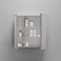 Зеркало-шкаф Sancos Mirror 70 с подсветкой, дуб галифакс натуральный