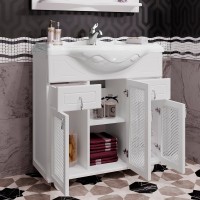 Мебель для ванной комнаты Opadiris Тибет 85 с декоративной решеткой, белая матовая