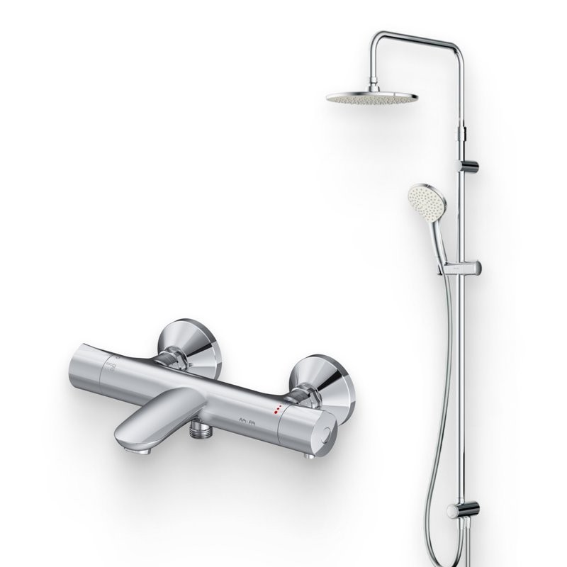 Душевой комплект Термостат AM.PM Like F8050000 для ванны с душем + Стойка Gem F0790000