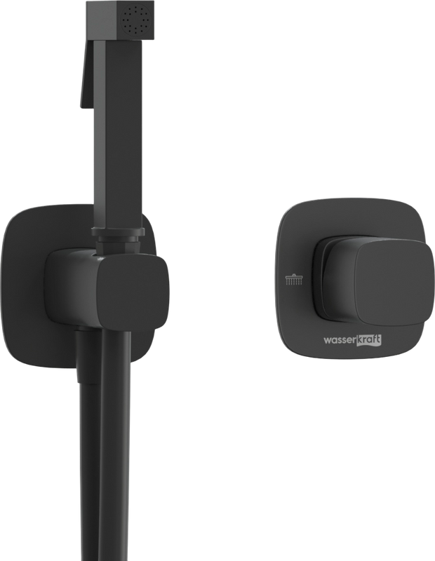 Гигиенический душ Wasserkraft Nuthe A9151.327.241.212 со смесителем, С ВНУТРЕННЕЙ ЧАСТЬЮ, черный