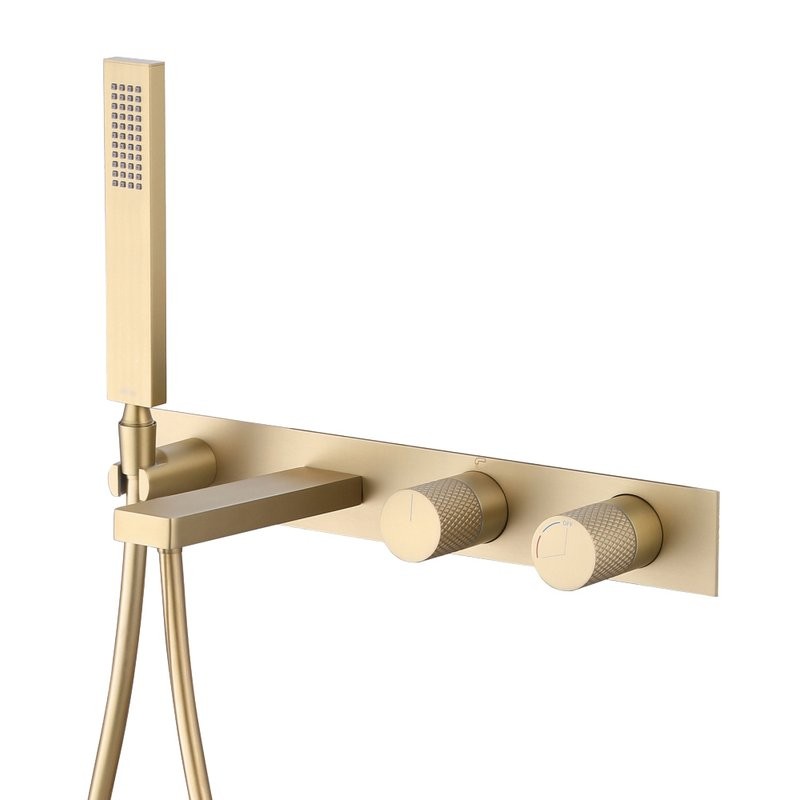 Встраиваемый смеситель для душа и ванны Abber Rund AF8730G С ВНУТРЕННЕЙ ЧАСТЬЮ, матовое золото