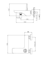Смеситель для ванны с душем Wonzon & Woghand Shark WW-48B3101-CR хром