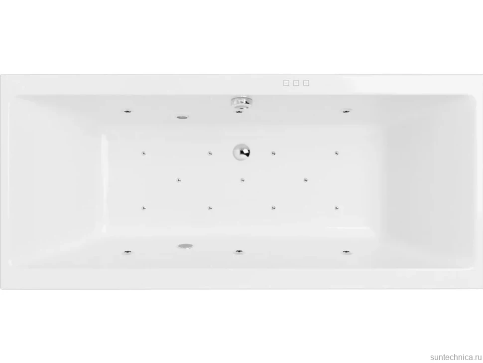 Акриловая ванна Excellent Pryzmat Slim WAEX.PRY18S.RELAX 180x80 см, встраиваемая, с гидромассажем, белая, с каркасом, со сливом-переливом
