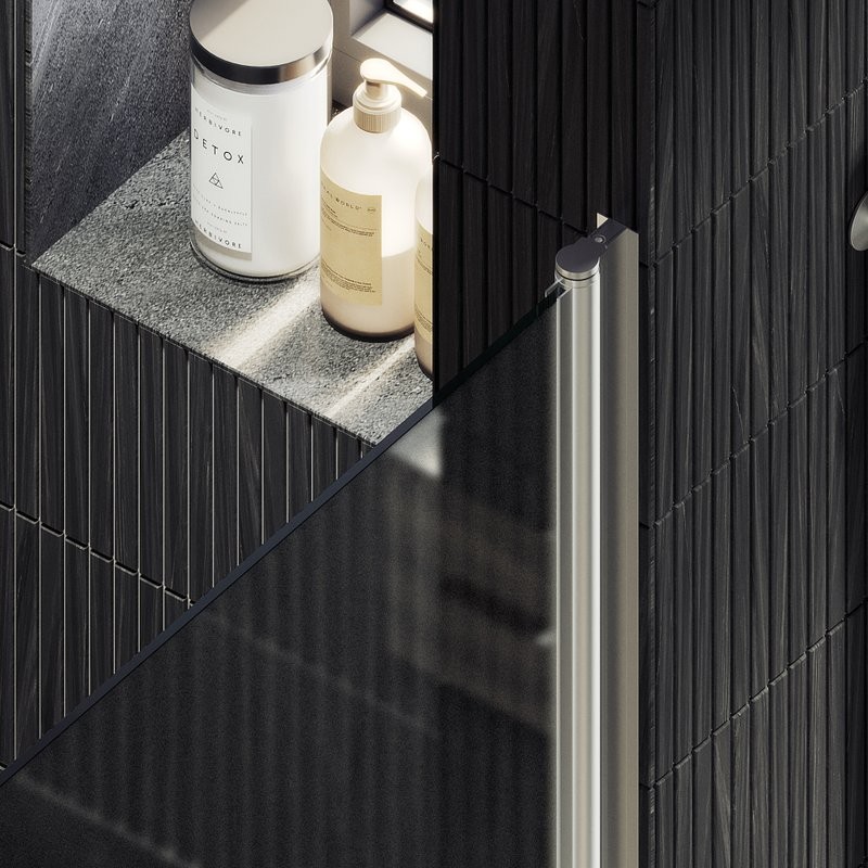 Душевая дверь в нишу Maybahglass MGD-814-5 90 см, профиль хром матовый, стекло сатин