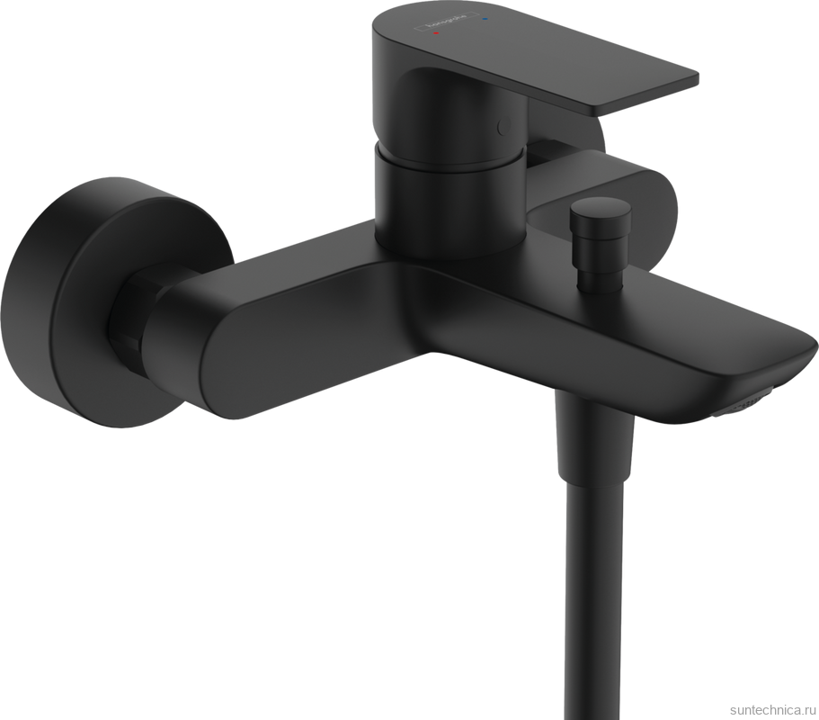 Душевой комплект Смеситель Hansgrohe Rebris E 72450670 черный матовый + Стойка Vernis Shape 26289670 Showerpipe 230 1jet Reno EcoSmart, черный