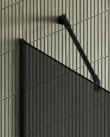 Душевая перегородка Maybahglass MGD-682-6у 109 см, профиль черный, стекло графит матовое