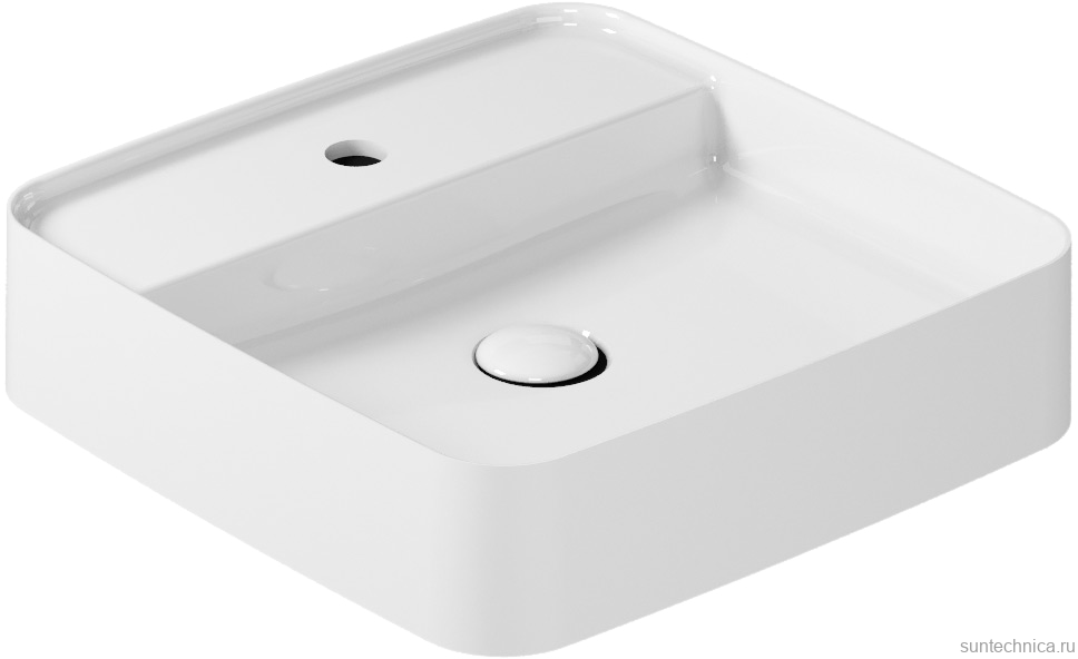 Накладная раковина Galassia SmartB 7412 45 глянцевая белая, квадратная, фаянс