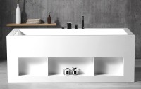 Акриловая ванна Abber AB9339-1.7 170x80 см, отдельностоящая, белая, с каркасом, со сливом-переливом