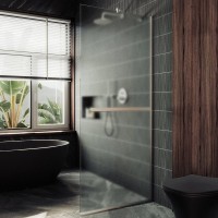 Душевая перегородка Maybahglass MGD-725-5у 69 см, профиль хром матовый, стекло сатин