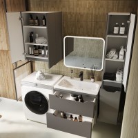 Тумба под раковину Style Line Марелла 70 подвесная, антискрейтч, серая