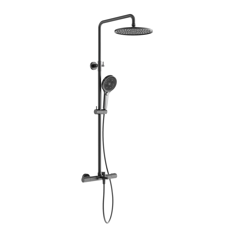 Душевая стойка Sancos Etna SC9008GG с термостатом, вороненая сталь