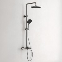 Душевая стойка Sancos Etna SC9008GG с термостатом, вороненая сталь