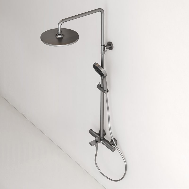 Душевая стойка Sancos Etna SC9008GG с термостатом, вороненая сталь