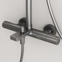 Душевая стойка Sancos Etna SC9008GG с термостатом, вороненая сталь