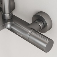 Душевая стойка Sancos Etna SC9008GG с термостатом, вороненая сталь