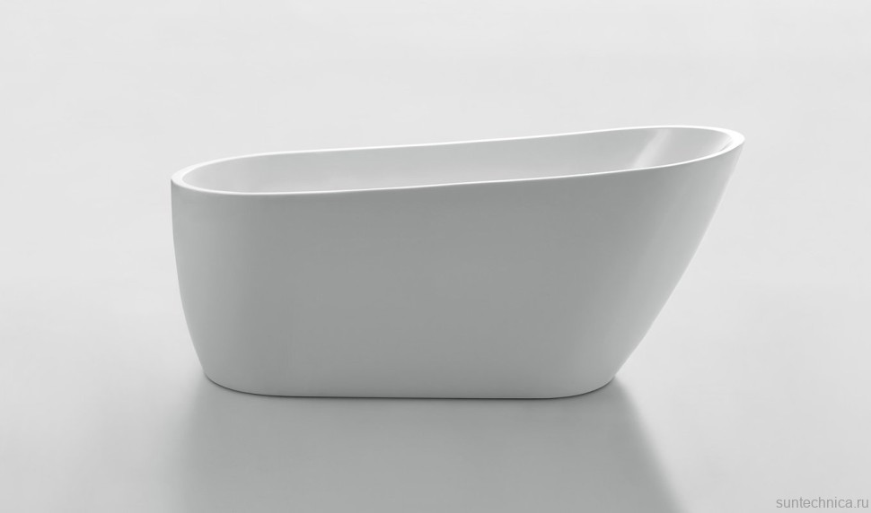 Акриловая ванна BelBagno BB62-1700-W0 170x70 см, отдельностоящая, белая, овальная, на ножках, с донным клапаном