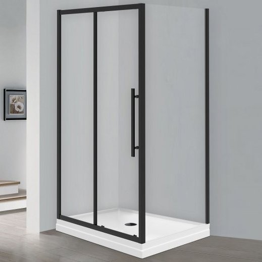 Душевой уголок Esbano Flex ESF-129PS-B 120х90 см, профиль черный, стекло прозрачное