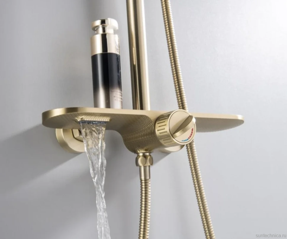 Душевая стойка Bronze de Luxe Icon 80112CG матовое золото