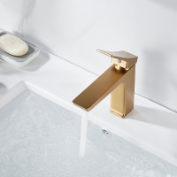 Смеситель для раковины Shevanik S4401G, золотой сатин