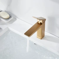 Смеситель для раковины Shevanik S4401G, золотой сатин Смеситель для раковины Shevanik S4401G, золотой сатин
