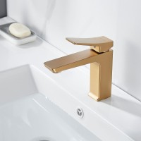 Смеситель для раковины Shevanik S4401G, золотой сатин