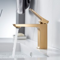 Смеситель для раковины Shevanik S4401G, золотой сатин