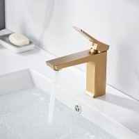 Смеситель для раковины Shevanik S4401G, золотой сатин