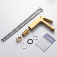 Смеситель для раковины Shevanik S4401G, золотой сатин