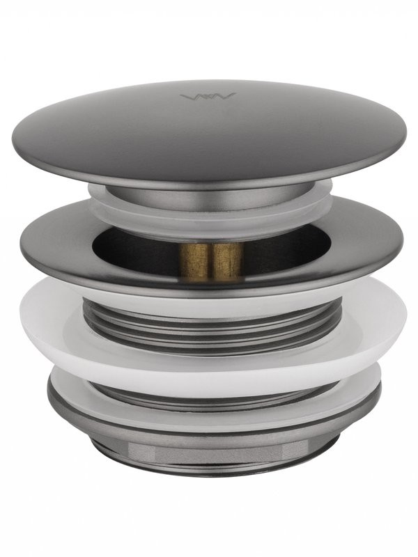 Донный клапан для раковины Wonzon & Woghand WW-SS105-BGM без перелива, темный графит