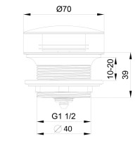 Донный клапан для раковины Wonzon & Woghand WW-SS105-BGM без перелива, темный графит Донный клапан для раковины Wonzon & Woghand WW-SS105-BGM без перелива, темный графит