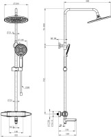 Душевая стойка Wonzon & Woghand WW-B3035-A2-MB матовая черная