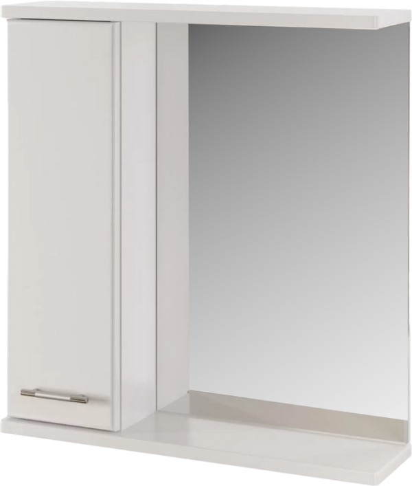 Зеркало Mixline Росток 65 подвесное, белое, левое