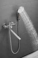 Смеситель с длинным изливом для ванны BELZ B813 B22813-1 сатин Смеситель с длинным изливом для ванны BELZ B813 B22813-1 сатин