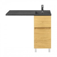 Тумба под раковину без столешницы AQUATON Лайн 40 под стиральную машину, напольная, дуб каменный