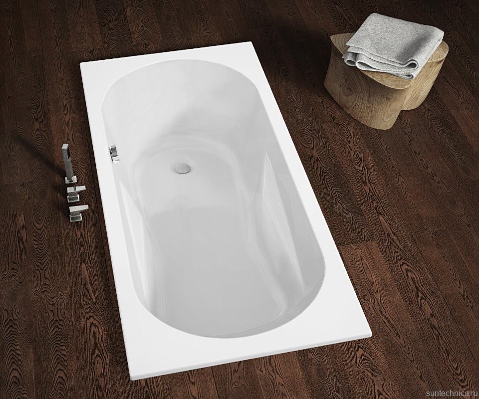Акриловая ванна Riho Bathtubs Lazy L 170x75 см, левая, пристенная, eurowhite, на ножках