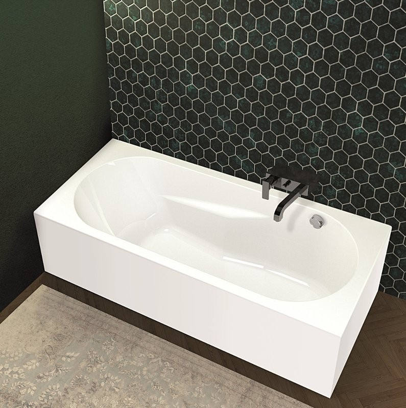 Акриловая ванна Riho Bathtubs Lazy L 170x75 см, левая, пристенная, eurowhite, на ножках