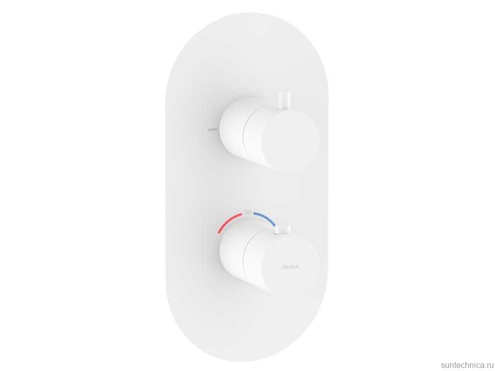 Термостатический смеситель встраиваемый Ravak Espirit ES 063.10WV.O2.RB07C С ВНУТРЕННЕЙ ЧАСТЬЮ, для ванны с душем, белый вельвет