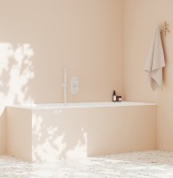 Термостатический смеситель встраиваемый Ravak Espirit ES 063.10WV.O2.RB07C С ВНУТРЕННЕЙ ЧАСТЬЮ, для ванны с душем, белый вельвет