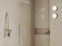 Термостатический смеситель встраиваемый Ravak Espirit ES 063.10WV.O2.RB07C С ВНУТРЕННЕЙ ЧАСТЬЮ, для ванны с душем, белый вельвет