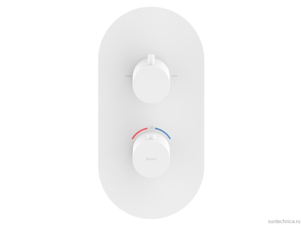 Термостатический смеситель встраиваемый Ravak Espirit ES 063.10WV.O2.RB07C С ВНУТРЕННЕЙ ЧАСТЬЮ, для ванны с душем, белый вельвет