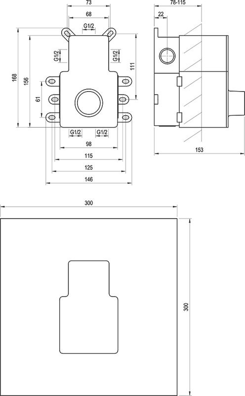 Термостатический смеситель встраиваемый Ravak Espirit ES 063.10WV.O2.RB07C С ВНУТРЕННЕЙ ЧАСТЬЮ, для ванны с душем, белый вельвет