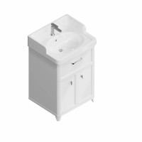 Тумба с раковиной KERAMA MARAZZI Pompei 60 напольная, с ящиком и дверцами, глянцевая белая