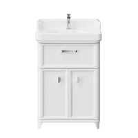 Тумба с раковиной KERAMA MARAZZI Pompei 60 напольная, с ящиком и дверцами, глянцевая белая