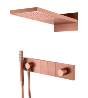 Душевой комплект Boheme Zodiac 132-CB термостат, С ВНУТРЕННЕЙ ЧАСТЬЮ, copper brushed