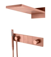 Душевой комплект Boheme Zodiac 132-CB термостат, С ВНУТРЕННЕЙ ЧАСТЬЮ, copper brushed