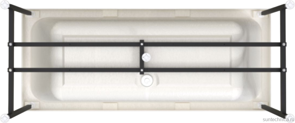 Акриловая ванна Radomir Патрисия 1-01-0-0-1-330 175x75 см, пристенная, белая, с каркасом