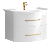 Тумба с раковиной Belux Версаль НП 80-02 подвесная, белый глянцевый (555), gold