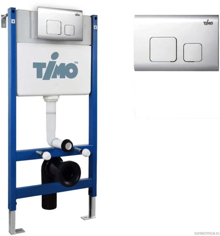 Комплект Инсталляция Timo TWC-01 + Кнопка Soli FP-002 цвет хром