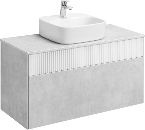 Тумба с раковиной AQUATON Марбл 100 слэйт, белая матовая, раковина 1WH501709