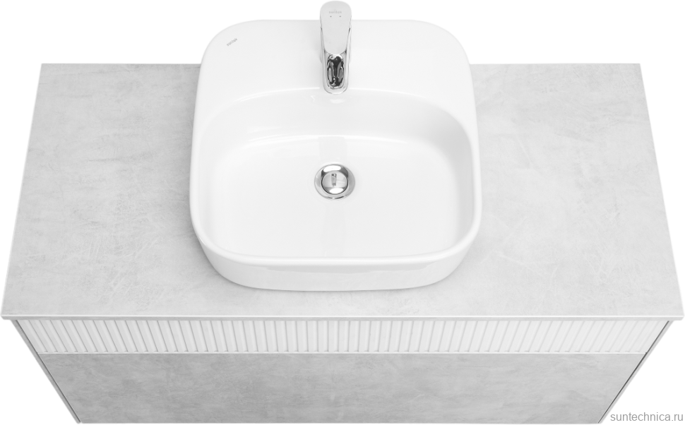 Тумба с раковиной AQUATON Марбл 100 слэйт, белая матовая, раковина 1WH501709